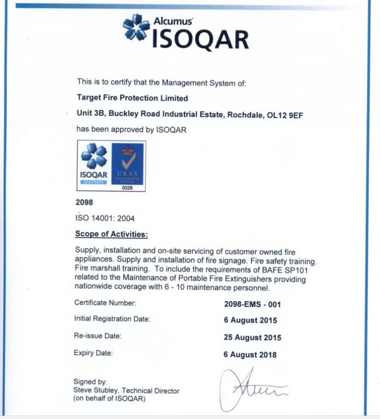 Stage Two ISO 14001 Certificated